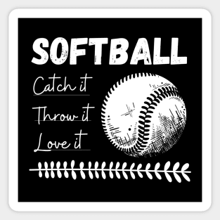 Softball Spirit: Catch, Throw, Love Sticker